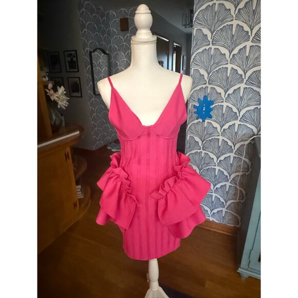 NWOT RIVIR Body-Con Pink Structure Hips Evening Dress Sz. L - Picture 1 of 7